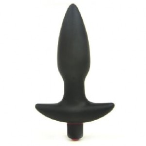 Anal Plug Vibrating, One Speed, Silicone Black